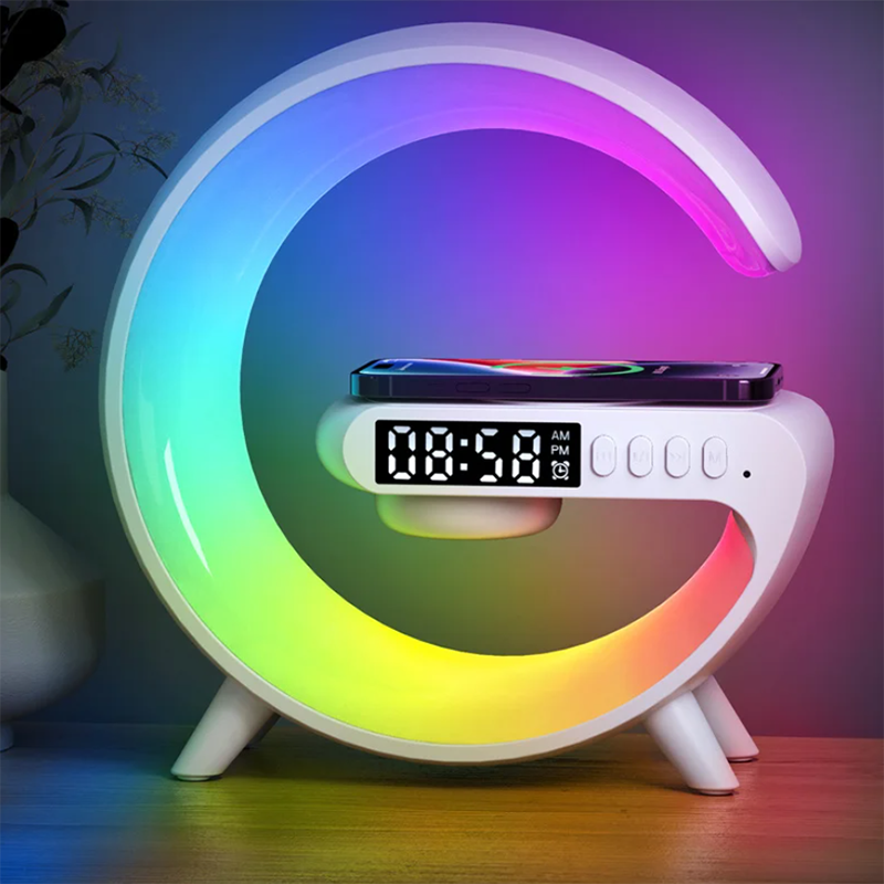 15W Wireless Charger Alarm Clock with RGB Night Light & Bluetooth Speaker_0