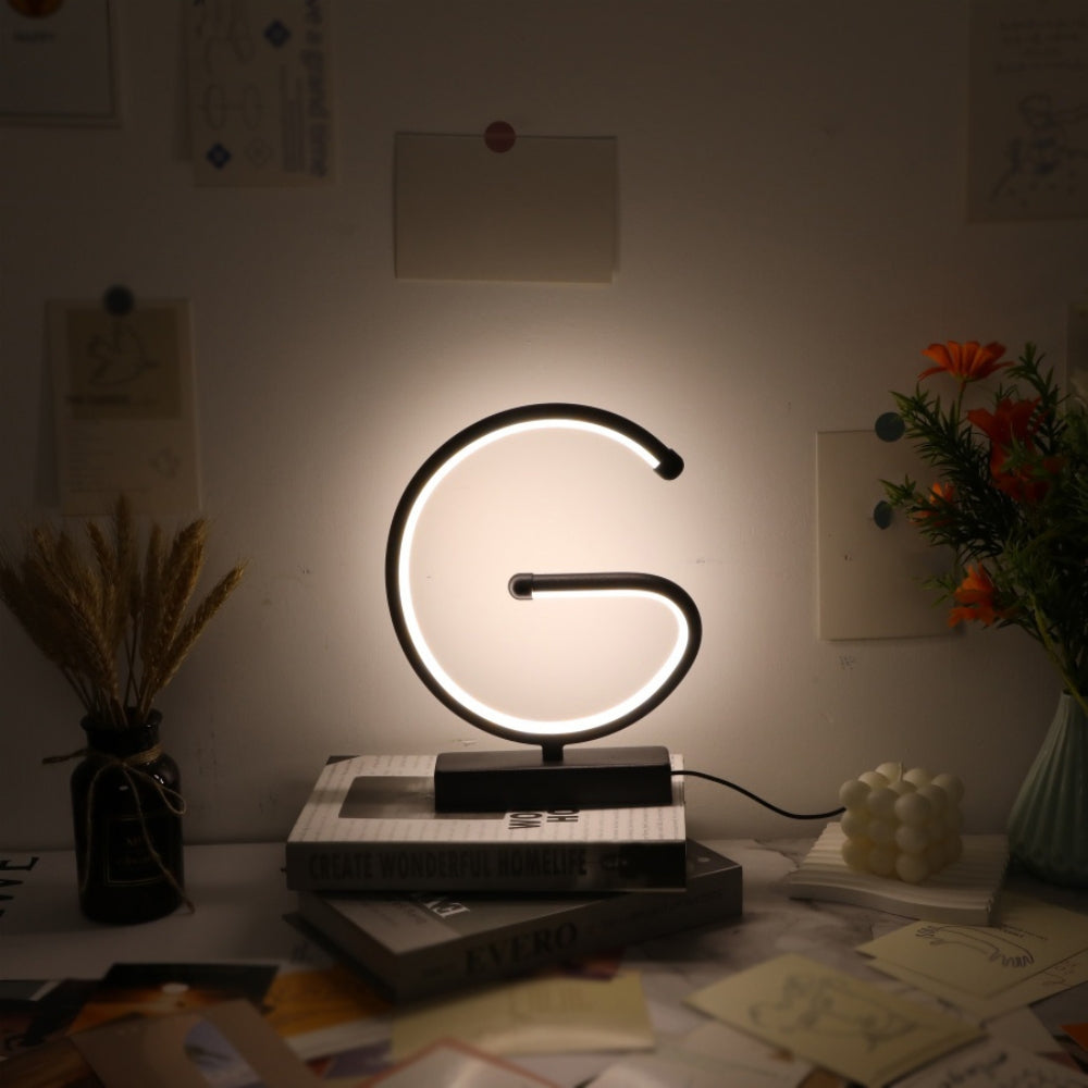 Creative G Shaped USB Lamp Bedroom Desktop Decorative Nightlight_1