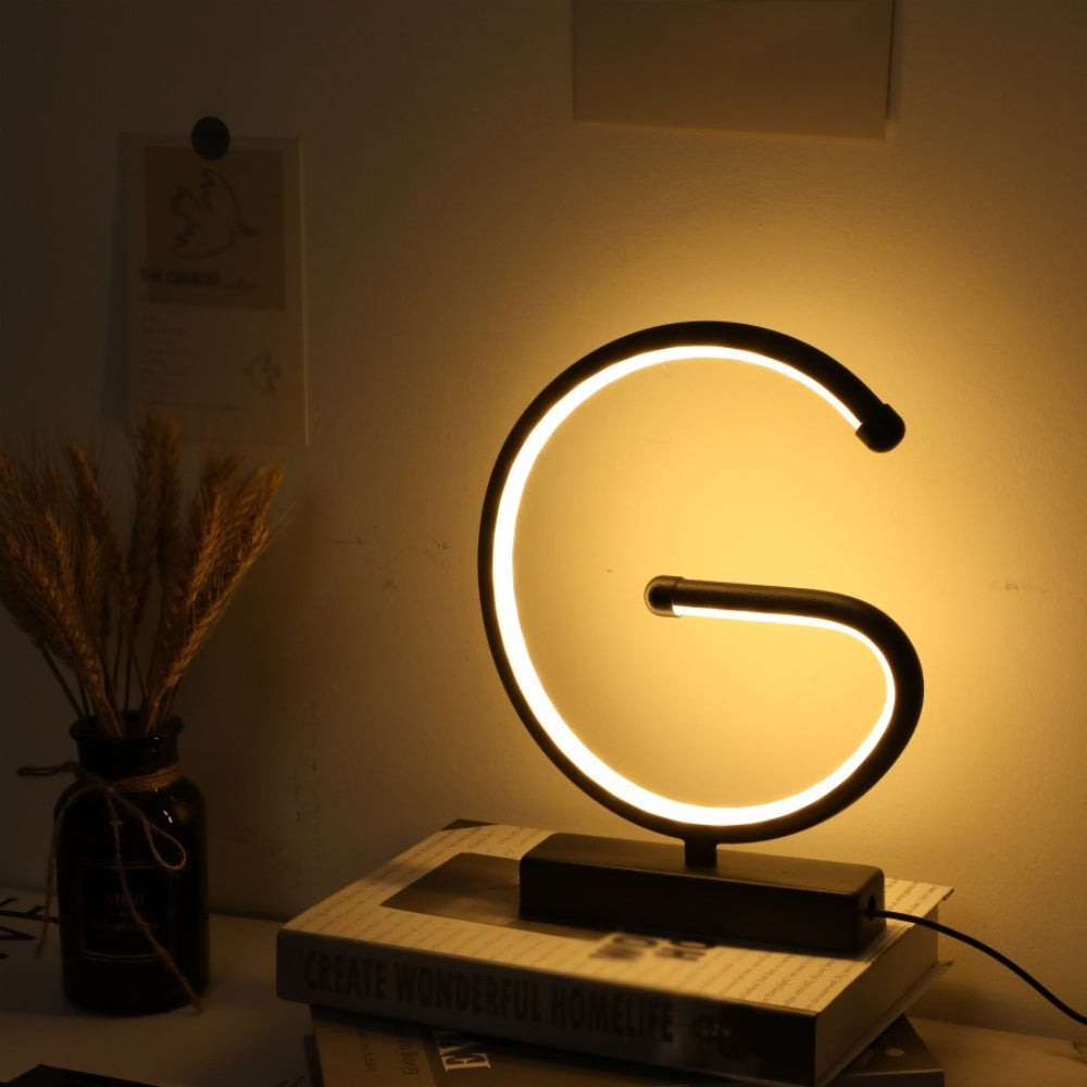 Creative G Shaped USB Lamp Bedroom Desktop Decorative Nightlight_2