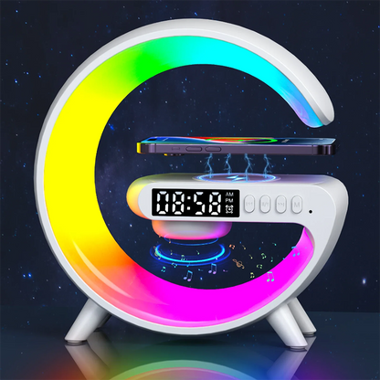 15W Wireless Charger Alarm Clock with RGB Night Light & Bluetooth Speaker_1