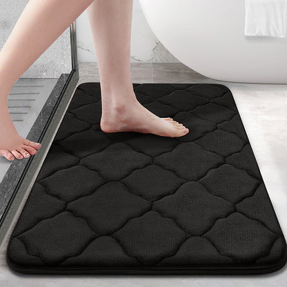 Coral Velvet Bedroom Sponge Carpet Anti-slip Bath Mat_0