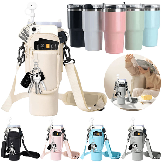 Water Bottle Holder Adjustable Shoulder Strap Water Bottle Bag