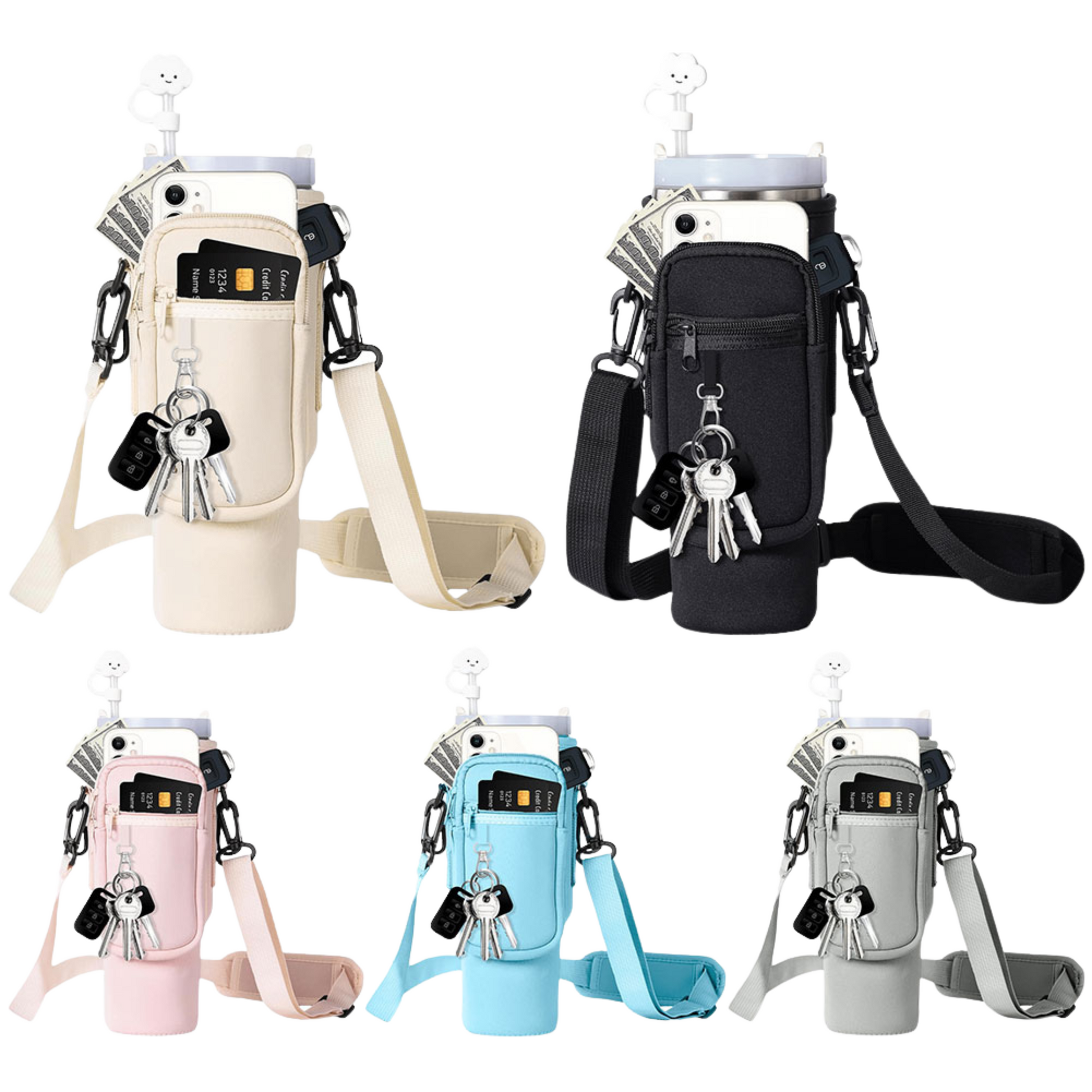 Water Bottle Holder Adjustable Shoulder Strap Water Bottle Bag