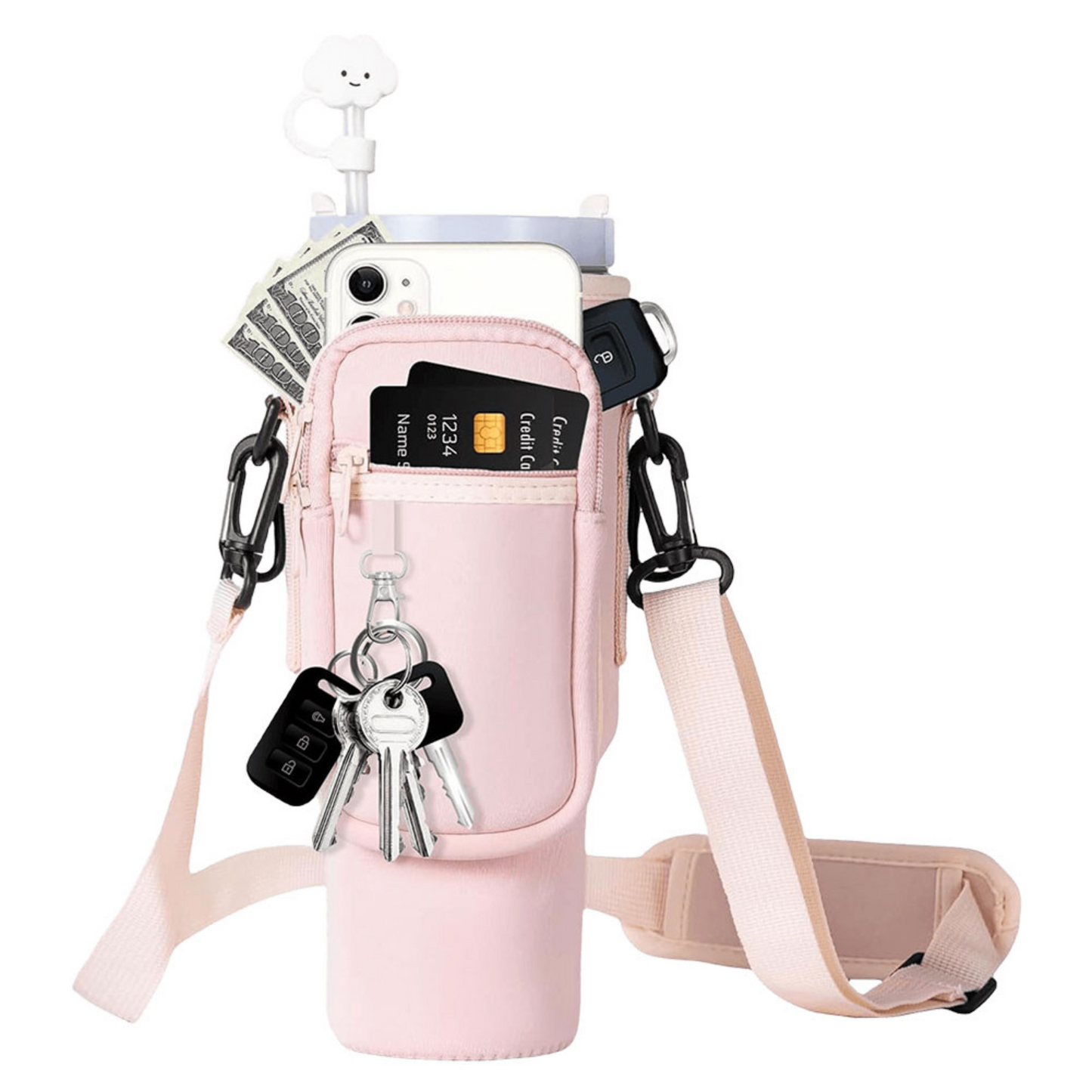 Water Bottle Holder Adjustable Shoulder Strap Water Bottle Bag