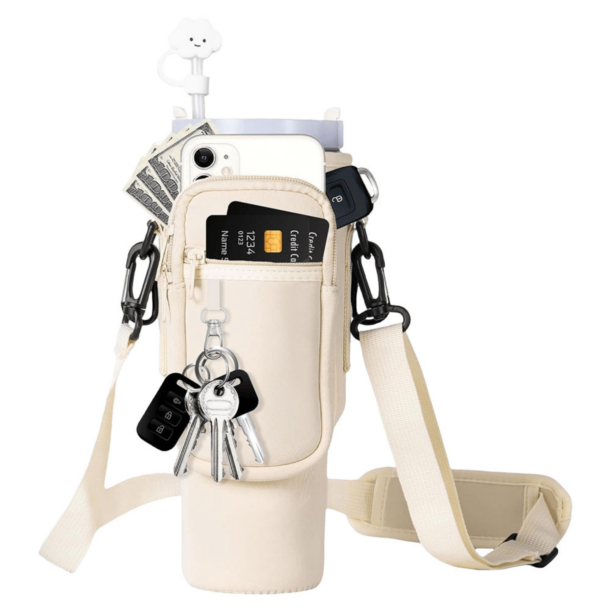Water Bottle Holder Adjustable Shoulder Strap Water Bottle Bag