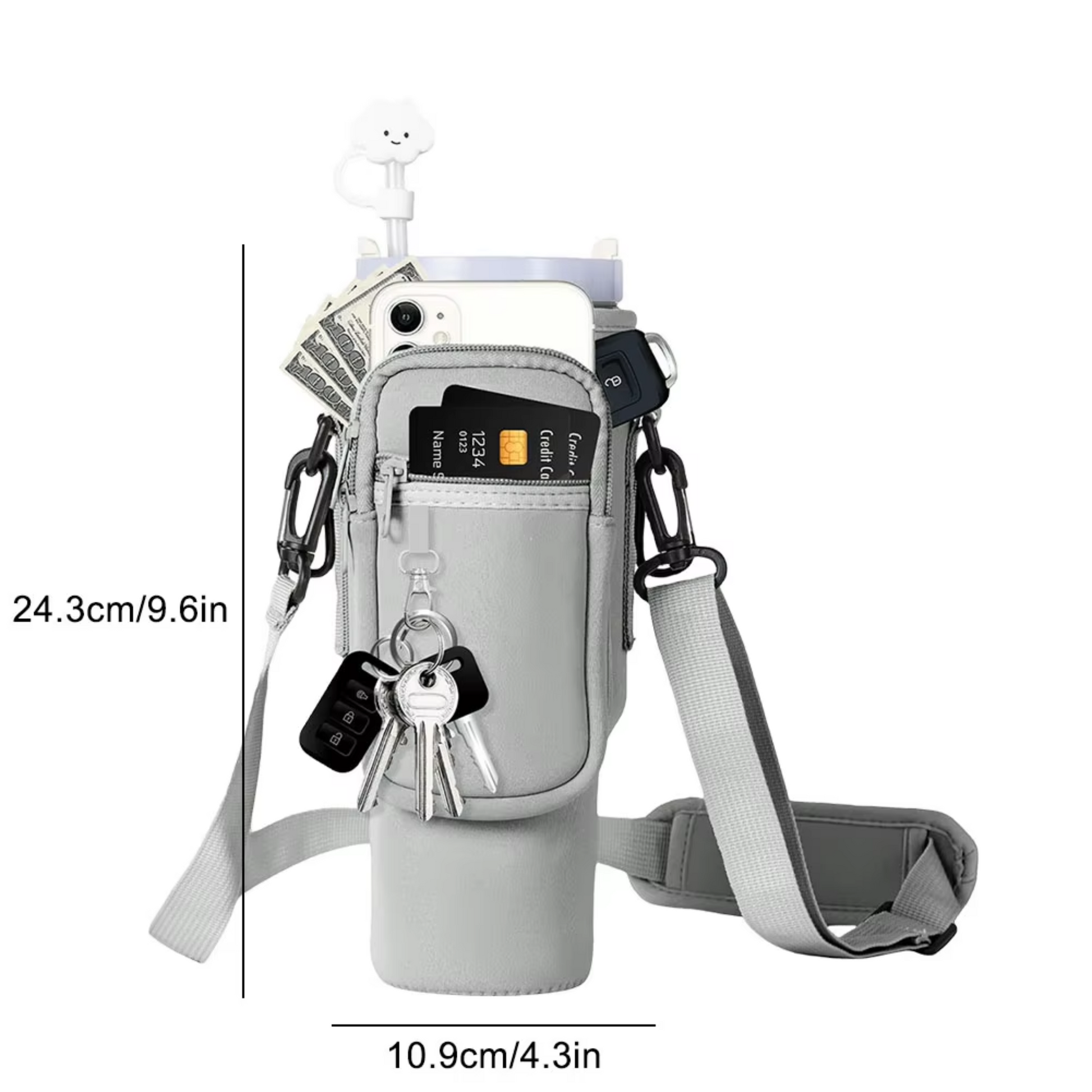 Water Bottle Holder Adjustable Shoulder Strap Water Bottle Bag