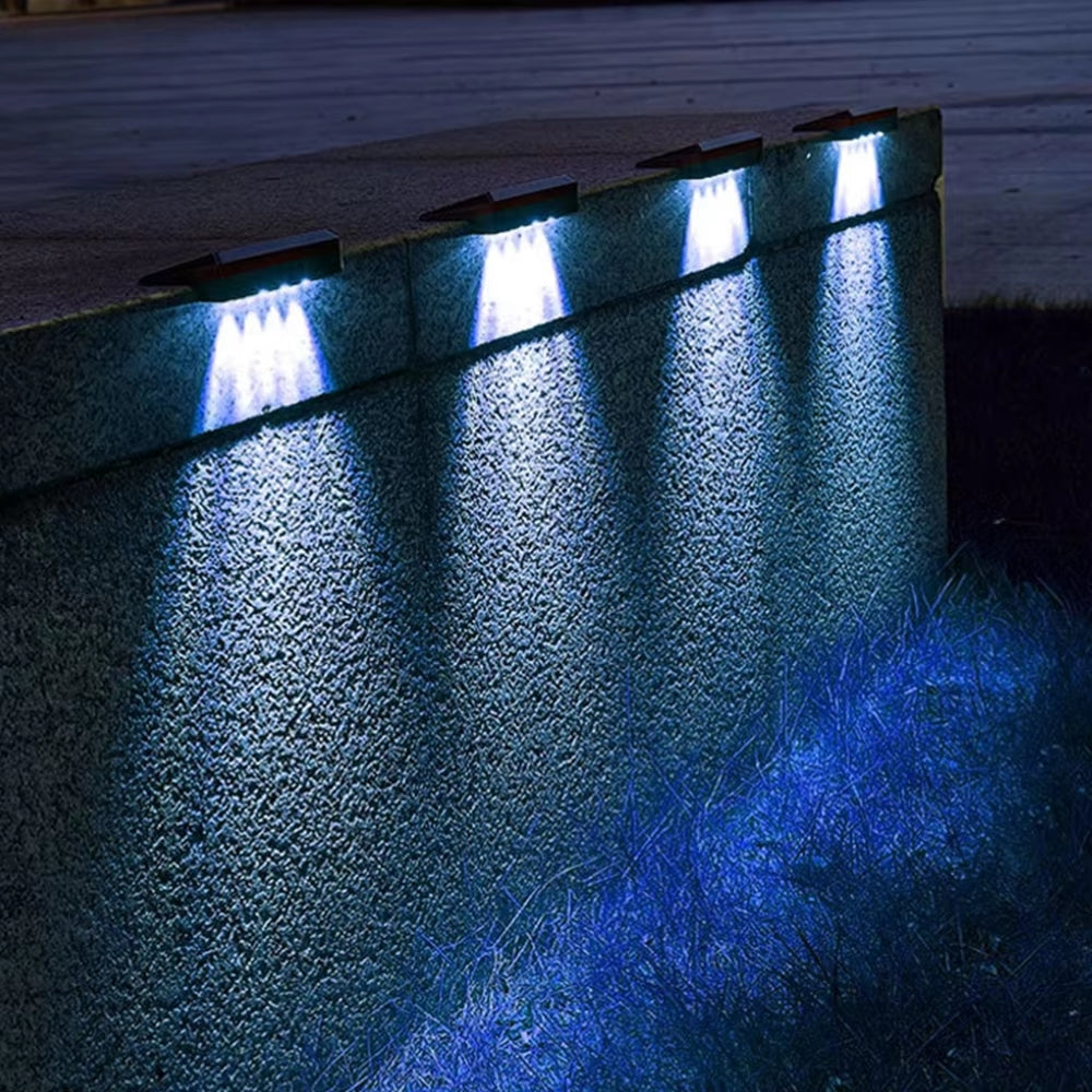 2 Pack Solar Wall Lights LED Solar Fence Outdoor Waterproof Lights_1