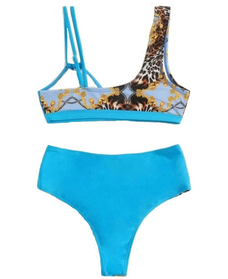 High Waist Swimsuit Women's Bikini Women's Gradient Stitching