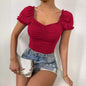 European  Women's Spring Summer New V-neck Short Sleeve