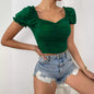 European  Women's Spring Summer New V-neck Short Sleeve