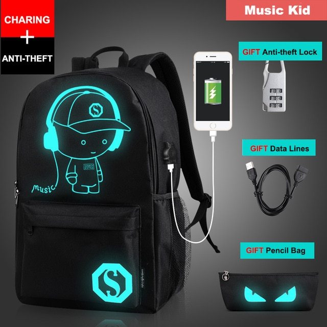 Luminous USB Charging Outdoor Leisure Bag