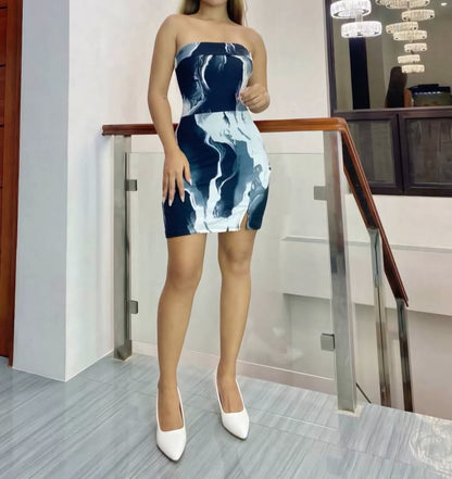 Marble Print Dress
