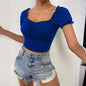 European  Women's Spring Summer New V-neck Short Sleeve