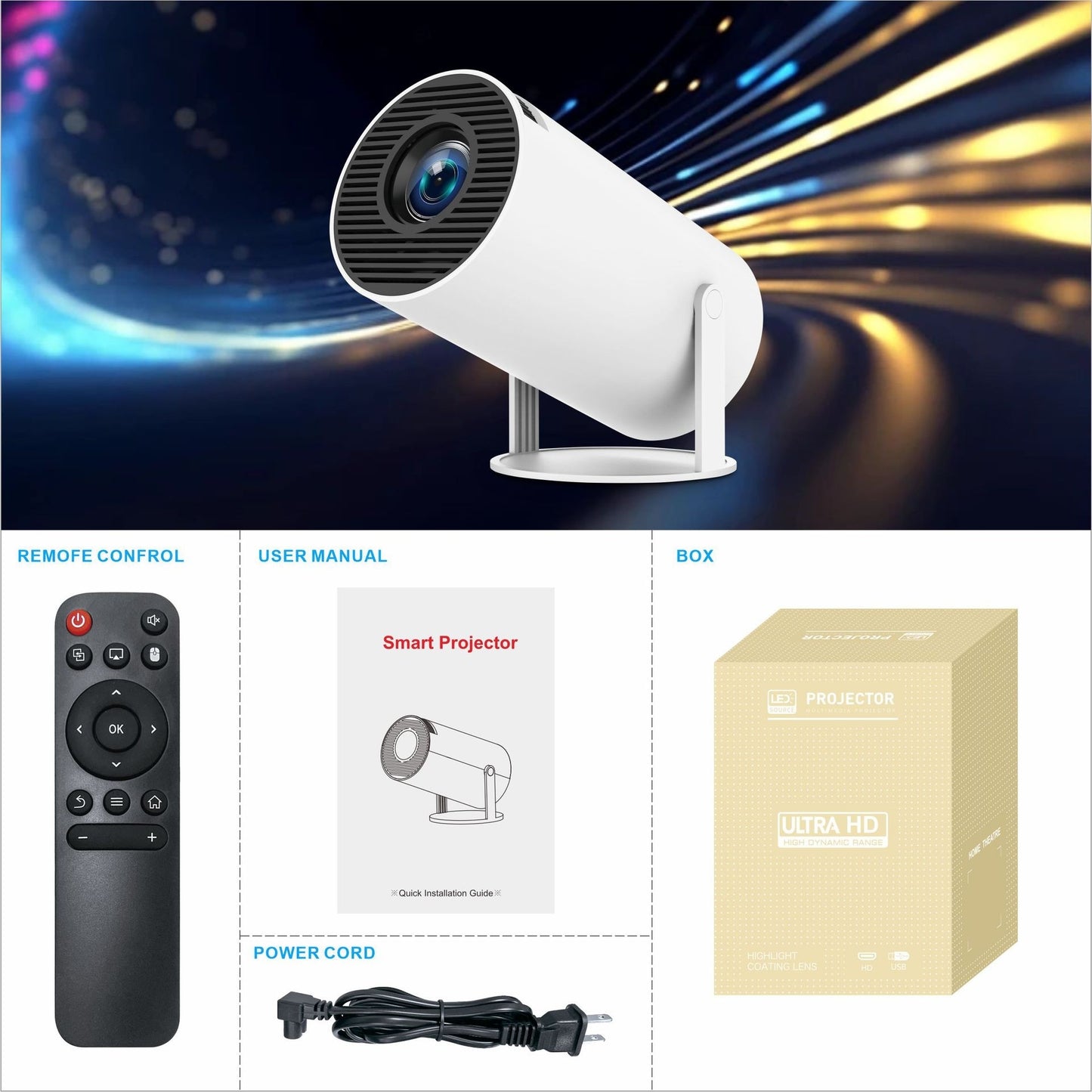 HY300 Pro Projector Home Theater Entertainment Portable Projector